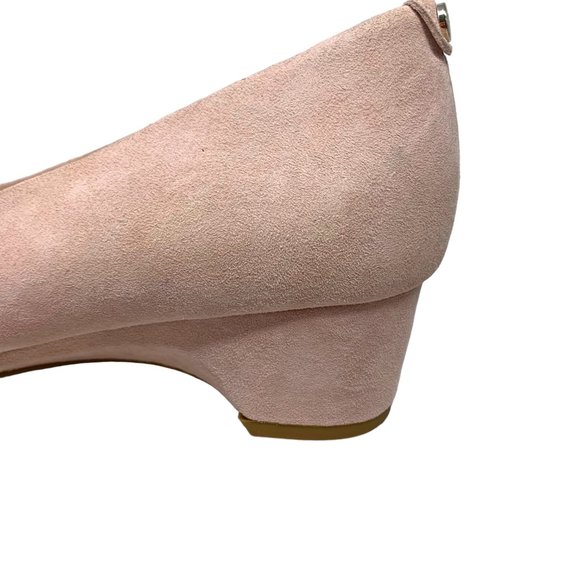 Taryn Rose Babs Pale Pink Suede Demi Wedge‎ Pumps  NWOB - Picture 6 of 11